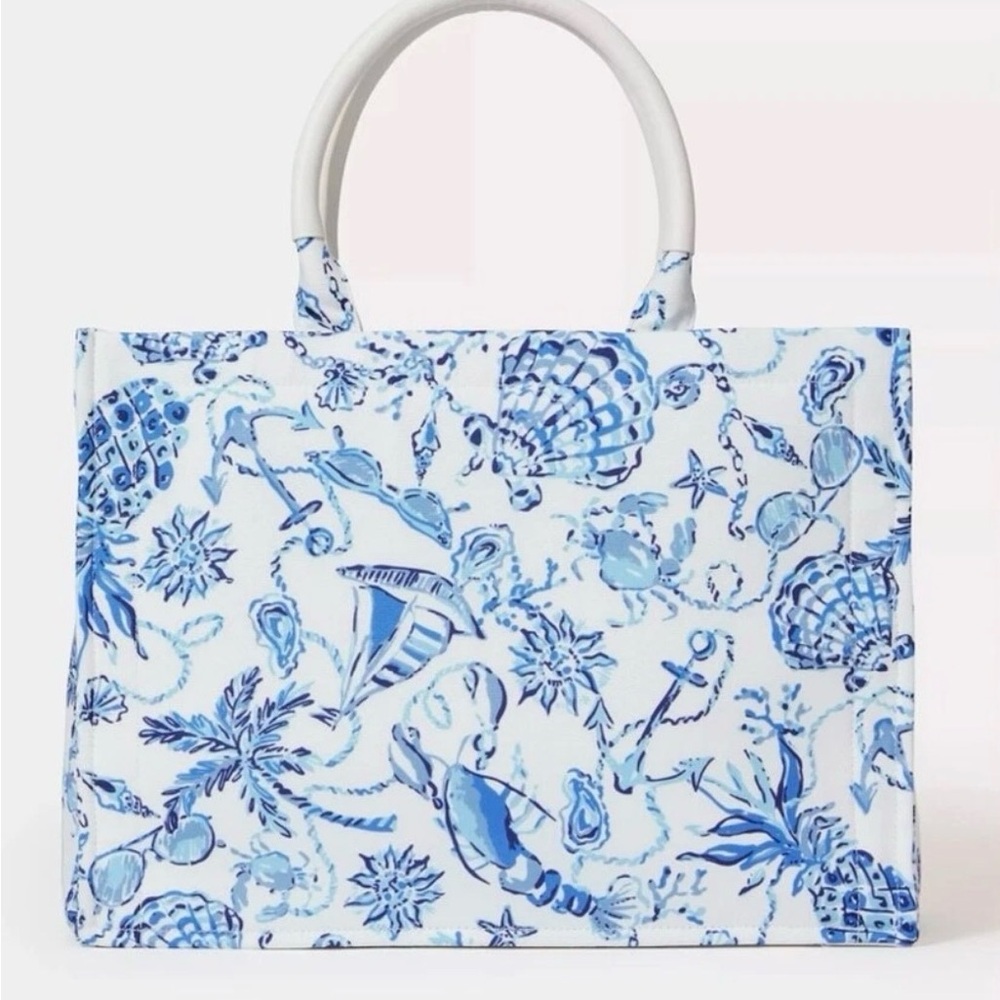 🆕 Lilly Pulitzer ADAIR TOTE in “Resort White Barefoot Beachcomber” MSRP $198 NWT - Picture 9 of 9